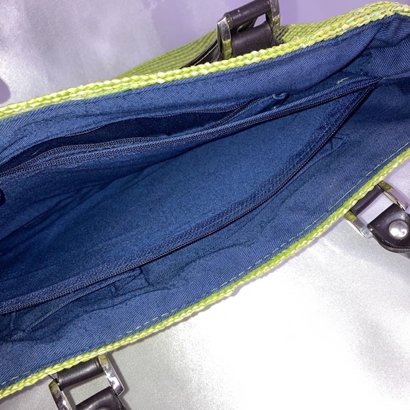 GREEN WOVEN STRAW FABRIC HANDBAG - Picture 7 of 9